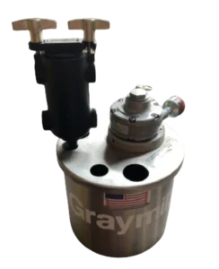 Petite pompe centrifuge pneumatique avec platine, seau et filtre à encres - Graymills - Astra Inks